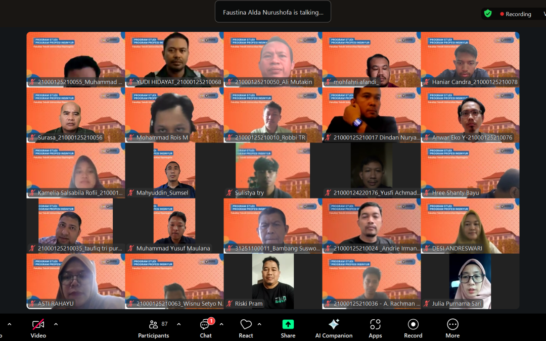 Webinar Keinsinyuran PSPPI FT Undip Kupas Tuntas DED MEP Ruang Operasi, Pengendalian Pencemaran Udara, dan Strategi Pengawasan Proyek